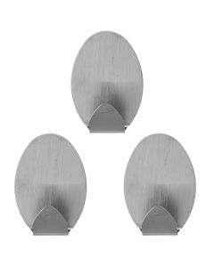 Varëse rrobash, set 3 copë, metalike, argjendi, 5 cm