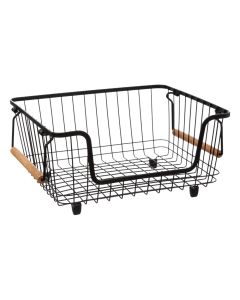 Storage basket, M, metal, black, 33.5x26xH15 cm