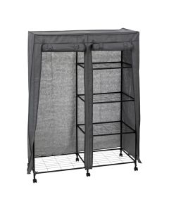 Wardrobe, textile/metal, grey, 118x48.5xH168 cm