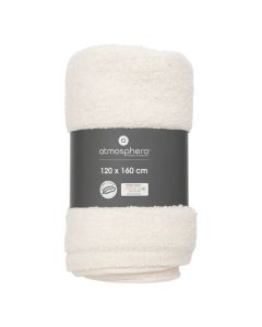 Blanket, Geo, polyester, beige/white, 120x160 cm