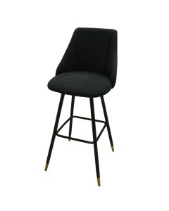 Bar stool, Itols, textile upholstery, metal structure, black, 50.5x46.5xH106 cm