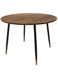 Tavolinë ngrënie, Vivian, syprinë mdf, këmbë metalike, kafe, Ø110xH75 cm