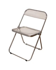 Folding chair, metal structure, clear, 47x46x74 cm