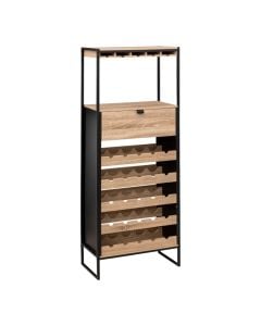Raft organizimi bari , Aliaj, mbajtës shishesh, metal/Mdf, 60x30xH190 cm