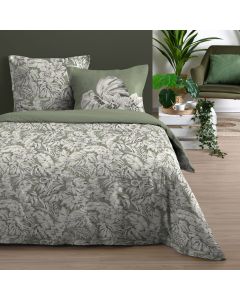 Çarçaf set, Vert, dopjo, pambuk, jeshile/bezhë, 240x220 cm;63x63 cm(x2)