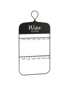 Wine glass holder, hanging, metal, black, 31x11xH60 cm