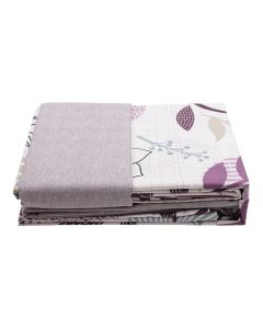 Çarçafë set HomeLife, dopjo, 20%  poliester/ 80% pambuk, kafe me lule, 240x240 cm; 160x190 cm; 50x80 cm (x2)