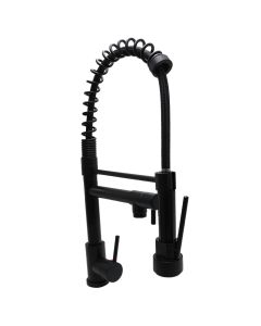 Sink mixer, Sanitary, bronxe, with 2- outlets, black, flexible pipes 1/2"