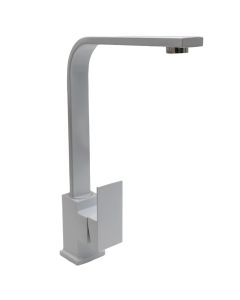 Sink mixer, Dishidun, bronxe, square, white, flexible pipes 1/2"