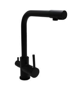 Sink mixer, Sanitary, bronxe, square, black, flexible pipes 1/2"