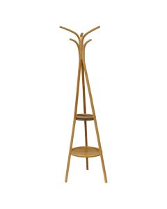 Coat hanger, Osaka, Bamboo, Natural, 2 levels, 6 hangers, Ø38x170 cm