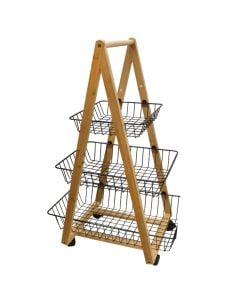 Raft shumëfunksional ''Nanami'', druri/metalike, kafe/e zezë, 54.5x36.5xH85 cm