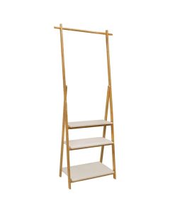 Clothes rack ''Temuja'', bamboo, white/natural, 33x7xH52.2 cm