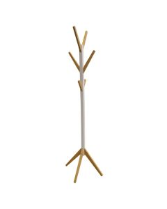 Coat rack, Panget, static, bamboo, natural/white, 45x45xH180 cm