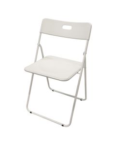 Folding chair, metal structure, polypropylene seat, white, 46x45xH78 cm