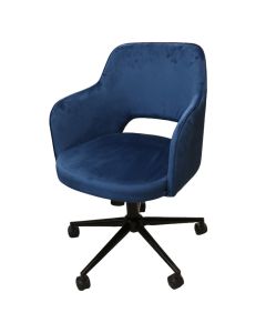 Office chair, Santon, metal structure, textile fabric, blue