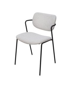 Dining chair, metal structure, textile upholstery, grey, 49.5x55xH79.5 cm