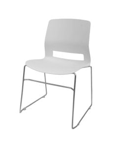 Static chair, plastic seat and back, chrome metal legs, white
Static chair, plastic seat and back, chrome metal legs, white