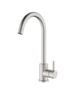 Sink mixer, ''Bronx'', bronze material, silver color, brushed metal finish, height, H: 36 cm