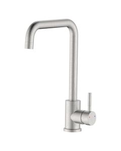 Sink mixer, ''Brooklyn, inox 304 material, silver color, brushed metal finish, height, H: 33.7 cm