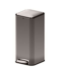 Recycle bin "Delta" in gray color stainless steel material, 30 l. Dimensions, H : 63 cm, W : 35.5 cm, D : 29 cm.