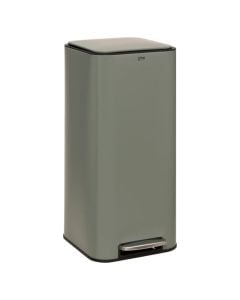 Recycle bin "Delta" in green color stainless steel material, 30 l. Dimensions, H : 63 cm, W : 35.5 cm, D : 29 cm.