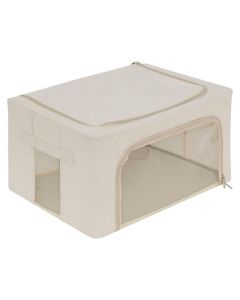 Storage bag ''Dressy + S'' in beige color polyester material. Dimensions, H : 31 cm, W : 40 cm, D : 20 cm.
