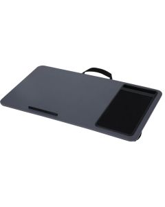 Laptop holder, mdf, polyester, grey, black, L57.5 x D30.5 x S4 cm