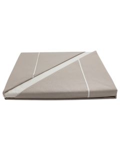 Bedlinen set, double, cotton, beige/white, 240x260 cm; 180x200 cm; 50x80 cm
