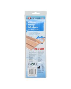 Sterile bands aids, "Comfort aid", whaterproof, 6cm x 1 m, brown, roll