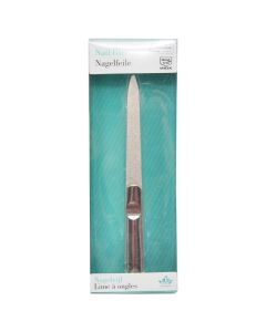 Nail file, metallic, stainlees, 12.5 cm, silver 1 piece
