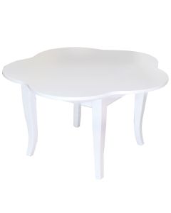 Children table, wooden, white, Ø80 xH51 cm