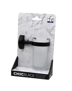Mbajtëse furçe dhëmbësh, FERIDRAS, CHICK BLACK, me montim në mur, inoksi