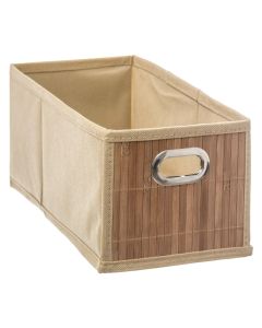 Bamboo and textile basket 31x31x15 cm