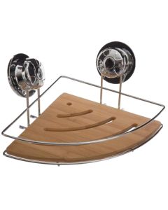 Raft tualeti këndor, metal dhe bambu, 21.5x21.5x H11.5 cm