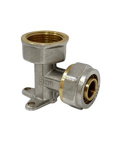 DN 20x1/2" brass wall plated elbow 90 °