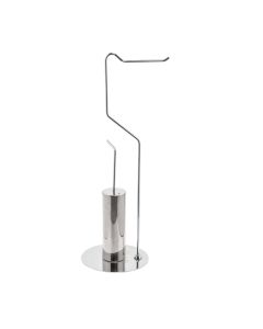 Toilet brush and toilet holder, Bird Airone, for floor, stainless steel, 28x23.5xH73 cm