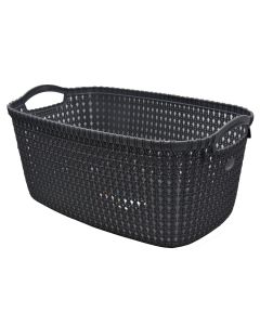 Kosh rrobash, Knit, 30 lt, plastik, antrasit, 52x32.7x24.5 cm