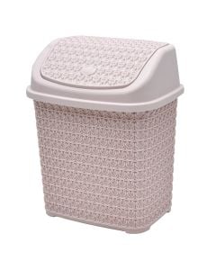 Toilet bin, Knit, 4.5 lt, plastic, powder pink, 20.9x15.8x24.7 cm