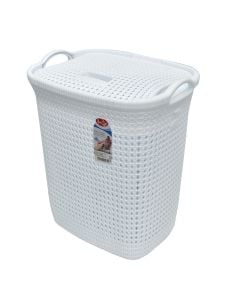 Laundry hamper, Knit, 52 lt, white, 43.9x35.7x52.9 cm