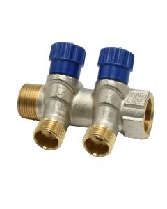 Colector 3/4 x2 exit, blue, NTM