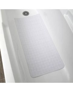 Anti-slip, rubberized, white, 34x74 cm