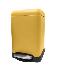 Waste bin, 6L, metal/stainless steel, yellow, 26xH20.5xH31.5cm