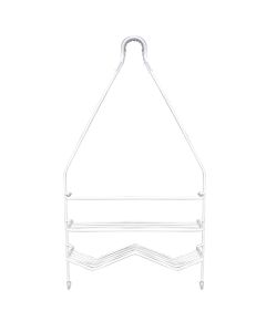 Shampoo holder, 2 levels, hanging, metal, white, 10.5x23.5xH49.5 cm