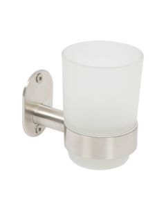 Toothbrush holder, stainless steel304/glass, silver, 6.8x9.6xH10.5 cm