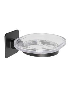 Soap holder, steel/metal, black, 12x5.3xH11.3 cm