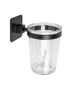 Toothbrush holder, steel/metal, black, 7.3x11.5xH10.4 cm