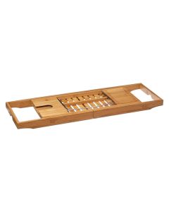 Storage shelf, Natureo, for bathtub with extension, bamboo, bamboo/natural, 70-105x22xH4cm