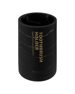 Toothbrush holder, ceramic, black, 8.5x7.5xH9.5 cm