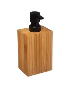 Liquid soap holder, Terre Inconnue, bamboo, brown/black, 8.2x6.5xH17.5cm